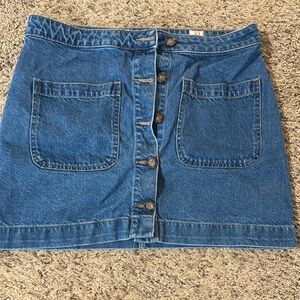 We The Free- Denim Button-Front Skirt